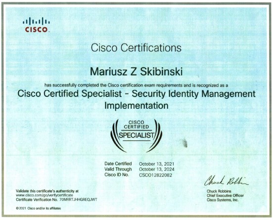Cisco Certified Specialist - Security Identity Management Implementation