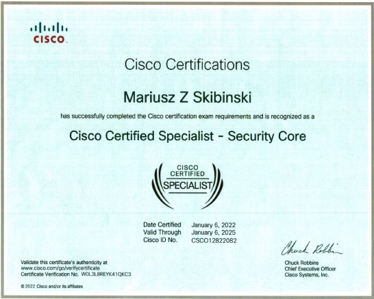 Cisco Certified Specialist - Security Core